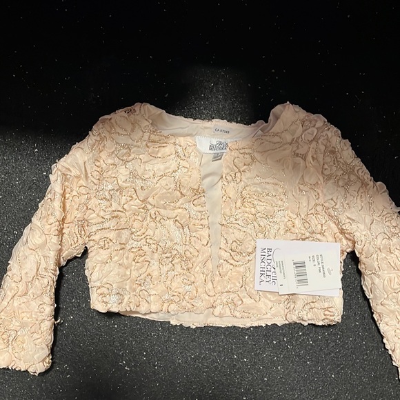 BNWT Belle by Badgley Mischka Girls Small Bolero Style Jacket - Picture 1 of 4